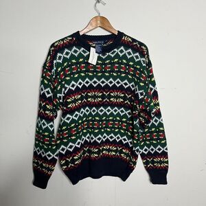 Nautica Knit Christmas Color Ramie‎ Cotton  Sweater Youth Boy Sz XL 20 Vtg NWT